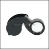 Loupes vergrootders 40x draagbare vouwmogelijkheden loupe verlichte vergrootglas sieraden munten stempels antiek met LED -licht DRO DHMCB