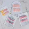 Kit per nail art 24 pezzi Unghie finte per bara naturale Lunghezza lunga Patch di mandorla per balletto Copertura completa Suggerimenti falsi artificiali