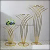 Party Decoration Wedding Centerpiece Gold Color Metal Flower Stand AB0030 Drop Delivery 2021 Home Garden Festive Party Supplies Event Dhiut