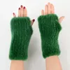 Five Fingers Gloves Fingerless Knitted Women Real Fur Mink Winter Mittens For 2022 Fashion