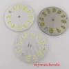 Kit di riparazione per orologi 29mm Luminoso quadrante sterile in oro bianco verde scuro con datario per parti di alta qualità con movimento a foglia NH35