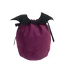 Halloween Velvet Pumpkin Bag Favor Bat Candy Bags Trick ou Treat Basket Bellers Bolsa de embalagem de presentes com corda Festival fofo decoração GCE1