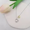 Chaînes Boutique de luxe Argent Double Coeur Collier 925 Sterling Cadeau de vacances Mode Classique Filles