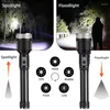 Flashlights Torches 5000000LM Ly XHP360 Powerful LED Type-C USB Rechargeable Torch 10400mah Flash Light 26650 Outdoor Camping