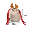 Halloween Velours Citrouille Sac Faveur Chauve-Souris Sacs De Bonbons Trick or Treat Panier Antlers Cadeau Emballage Pochette Avec Corde Mignon Festival Décoration GCE1