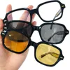 Moda zwięzły unisex Nightvision żółte okulary przeciwsłoneczne G0072S UV400 52-21-145 Jakość importowana deska Mała kwadratowa krawędź do gogli z pełnowymiarową skrzynką obudowy premier