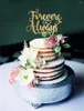 Fournitures de fête Forever Always Décoration de gâteau de mariage Décor personnalisé pour la fête d'anniversaire de fiançailles Miroir en bois romantique rustique