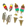 Boucles d'oreilles mignons kawaii coloré d'été glace cône long gouttes en acrylique pour femmes belles gasts de mode de mode bijoux de mode