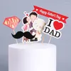 Праздничные принадлежности творческий дизайн День отца Торт Топперы супер мама и папа