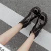 女性の足首ブーツ2023ブラックパテントレザーブーツのファッションスリップ女性パンクゴシックシューズレディースエレガントロリータローヒールショート