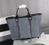 Shopping Bag Luxury Tote Bags Women's Denim Jeans Bag High Quality Handbag Fashion Designer with Lifting Chain