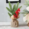 Decoraciones navideñas para decoración de miniárbol, planta en maceta, mesa de escritorio, adornos de fiesta de Navidad, regalo de escritorio para el hogar