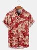 Camicie casual da uomo Hawaiian Men Leaves Print Splicing Design Jungle Style Summer Green Shorts Sleeve For