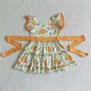 Abiti da ragazza Ringraziamento Zucca Toddler Twirl Princess Dress Abbigliamento Bambini all'ingrosso Baby Turkey Kid Boutique Abiti a maniche lunghe