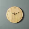 Zegary ścienne drewniane zegar nowoczesny nordycki prosty styl designu kreatywny cichy sztuka lekki luksusowy wystrój domu do salonu Wanduhr