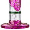 Fumer Verre Tuyaux D'eau Bongs Percolateur Or Violet Éclat Nid D'abeille Chambre Filtration Narguilé Dab Rigs En Gros