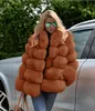 Kvinnor faux l￤der vinter flerf￤rg imitation r￤v p￤ls coat casual mode gata green orange rosa brun och silver f￤rg varm utomhus rockar storlek s-4xl