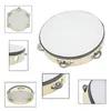 Favors Drum 6 inches Tambourine Bell Hand Held Tambourine Birch Metal Jingles Kids School Musical Toy KTV Party Percussion Toy BHE14306