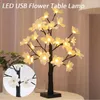 Lampes de table LED Simulation Fleur Lampe USB Exploité Arbre De Noël Fée Lumières Nuit Chambre Décoration Fête des Mères Cadeau