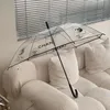 Guarda-chuva transparente feminino padrão de letra dobrável guarda-chuva totalmente automático