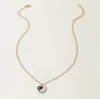 Süße coole Yin Yang Tai Chi Halskette trendige bunte Öltropfen Ba Gua Liebe Herz Anhänger Halskette Halsketten Schmuck für Damen