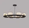 Chandeliers Nordic Round Crystal Restaurant Light Postmodern El Lobby Creative Designer Personality Candlestick Chandelier