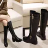 Bot Moda Sonbahar Kış Kadın Med Heels Toka Zipper Sapatos Feminos Boyut 34 43 Dij Yüksek Deri Platform H8 20 220901