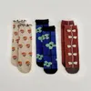 Socks Lawadka 3Pairsset 38 anos de algod￣o garotas meias meias de impress￣o infantil para meninas beleza aquecedores de perna de beb￪ Spring One tamanho 220919