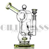 9,5 pollici dab rig Bong Narghilè di cera Glass Recycler Bong Doppia sfera Perc Matrix Percolatore Oil Rigs Inebriante Tubo gorgogliatore con quarzo Banger