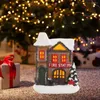 Party-Dekoration Vintage Style Christmas Village House Kabine Figur warmes Lichttisch Geschenke zweistöckige Geschenke