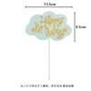 Feestelijke benodigdheden Multi-colour Flash Black Cloud Ballon "Happy Birthday" Cake Top Hoed Card Decoratie Gold Diy Home Baking