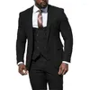 Men's Suits Men's & Blazers Autumn/Winter Black For Wedding Tweed Wool Blends Men Tuxedos 3 Pieces Costume Homme Smoking Blazer Terno