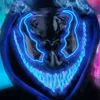 قناع الهالوين نيون LED Mask Mask Masque Masquerade Barty Masks Light Glow في أقنعة الرعب المضحكة المظلمة Cosplay Supplies GWB15538