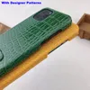Роскошный крокодиловый топ кожаный матовый телефон для iPhone 13 14 Pro Max 14pro 13pro 12 mini 11 12promax 14plus xs xr xsmax 6 7 8plus модельер -дизайнер с металлической тарелкой