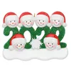 2022 Juldekoration DIY Ornament F￶delsedagar Party Presentprodukt Personlig familj med 4 prydnadspandemiska harts tillbeh￶r med r￶tt rep