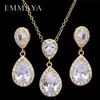 Other Jewelry Sets EMMAYA AAA Cz Stone Women Costume Jewelry Sets Big Water Drop Earrings Necklace Sets For Engagement Party Gift 220921