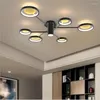 Lampes suspendues Multi-Têtes LED Lumières Style Européen Maison De Luxe Salon Salle À Manger Chambre Bordure Noire Luminaires Suspendus