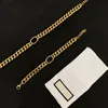 Ontwerper Gouden Armband Ketting Set Ketting Dames Luxe Sieraden Ontwerpers Eenvoudige Armbanden Kettingen Letter Heren Cadeau D2109272HL236L