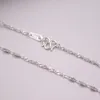 Chains PT950 Pure Platinum 950 Necklace 2mmW Tiles Twist Singapore Link For Women's Solid Platinum950 Chain 44cm Length Jewelry Gift
