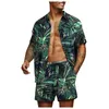 Tracki męskie 2022 Summer Men Sets Hawaiian Style Print Short Rleeve Lapel Shirt Shorts Streetwear Casual Holiday Męskie garnitury