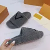Designer women sandals slippers Paseo flat comfort mule indoor outdoor slides Wool rubber slipper wintry version Fur full fluffy treadeZlTZ#