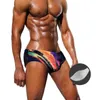 Traje de baño para hombres con almohadilla de empuje Hombres Nuevo traje de baño Europa América Moda Sexy Impresión Triángulo Traje de baño Seco rápido Surf Bikini J220913