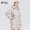 Parkas Miegofce Kış Kadınlar Mid -Coat Hooded Tasarım Sıcak ve Rüzgar Parka Fermuar Gevşek Ladies Ceketler D21647 220921