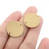 Charms 1pcs Raw Brass Double Hole Round Circle Stamping Disc Pendant Connector For Diy Bracelet Earring Jewelry Making Material