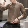 Herren-Kapuzenpullover The Double MianYang Qiu Dong aus gestreiftem Beflockungs-Männer-Rollkragenpullover aus warmem Fleece für den Winter und verdicktem Render ungefüttert