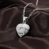 Collana con ciondolo a forma di cuore S placcato argento con diamanti pieni di pietra da donna, ragazza, signora, gioielli da sposa