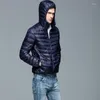 Men's Down Men's & Parkas Spring And Autumn Boutique Duck Feather Fashion Solid Color Slim Casual Mens Jackets Male Thin Hooded