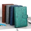 Notebook Cover Metal Color 6 Ring Binder PU Clip-on Leather Loose Leaf Notebooks Journal Stationery