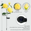 Decorative Flowers LED Solar Artificial Garden Lights Outdoor Lily Rose Tulip Waterproof Realistic Decor