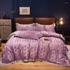 Bedding Sets Satin Silk Full Cotton 4 PCS Embroidery Naked Sleep Quilt Cover Flat Or Fitted Sheet And Pillowcase 60S Comfortable